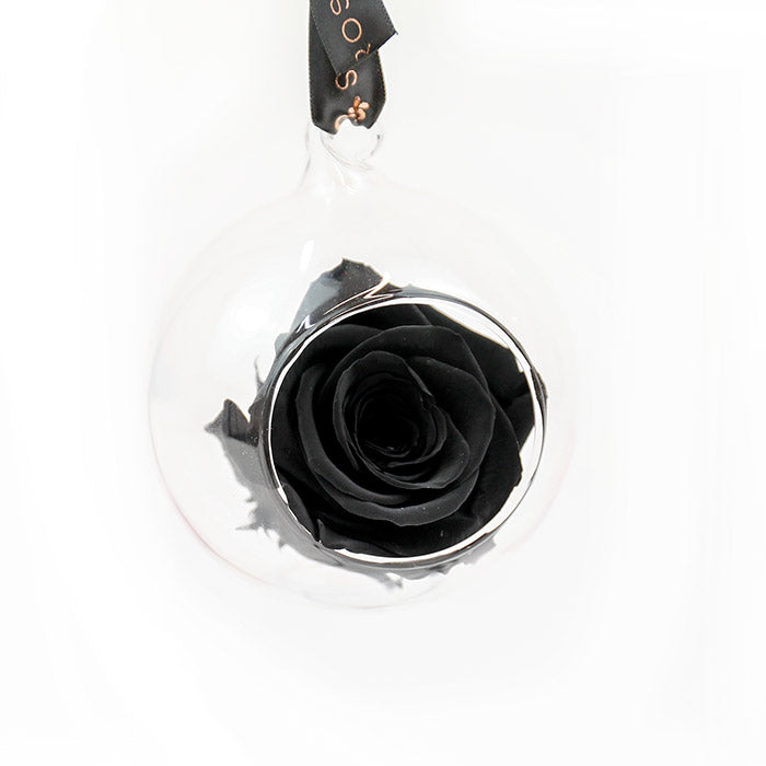 Preserved Black Rose Bauble Decoration