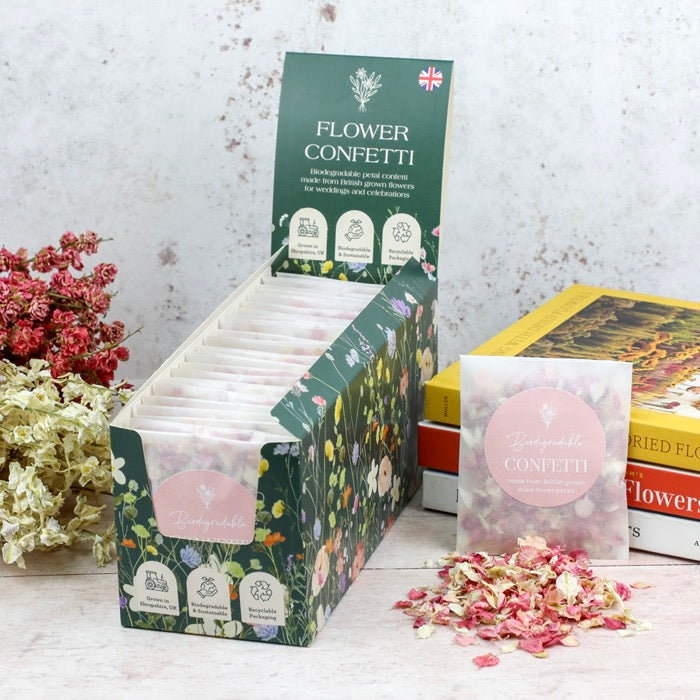 Pink Biodegradable Petal Confetti Sachet (Box of 25)