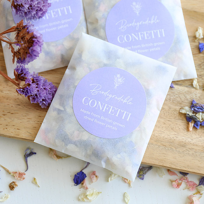 Lilac Biodegradable Petal Confetti Sachet (Box of 25)