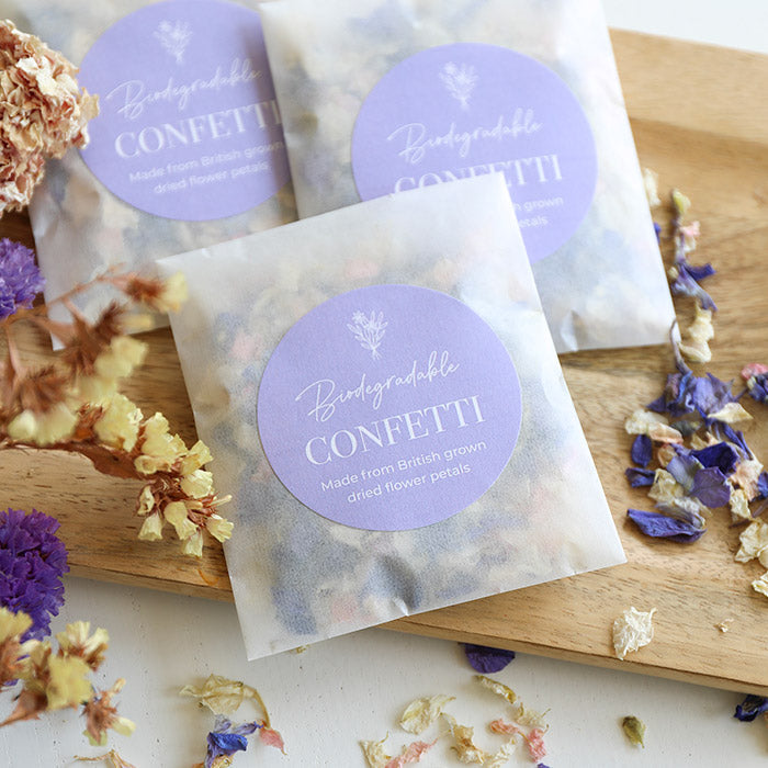 Lilac Biodegradable Petal Confetti Sachet (Box of 25)