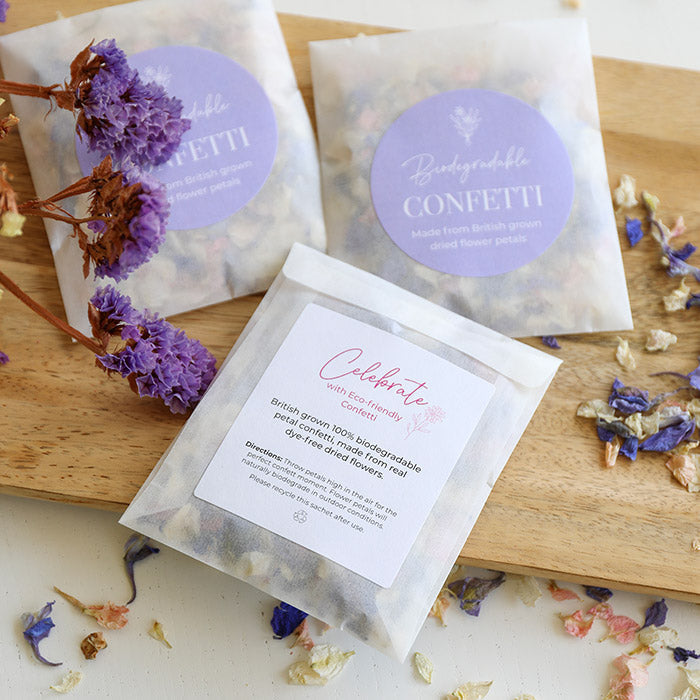 Lilac Biodegradable Petal Confetti Sachet (Box of 25)