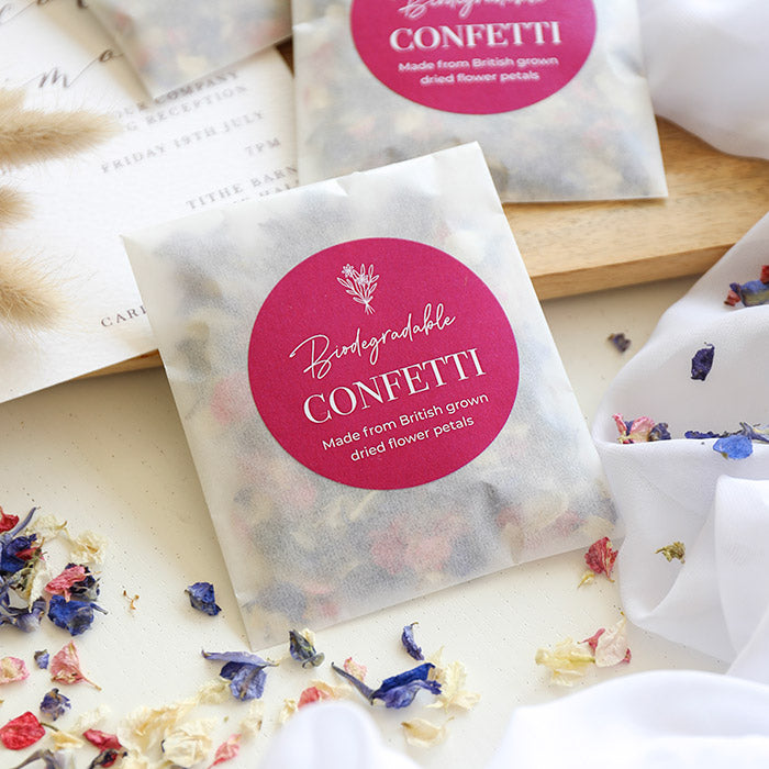Violet Biodegradable Petal Confetti Sachet (Box of 25)